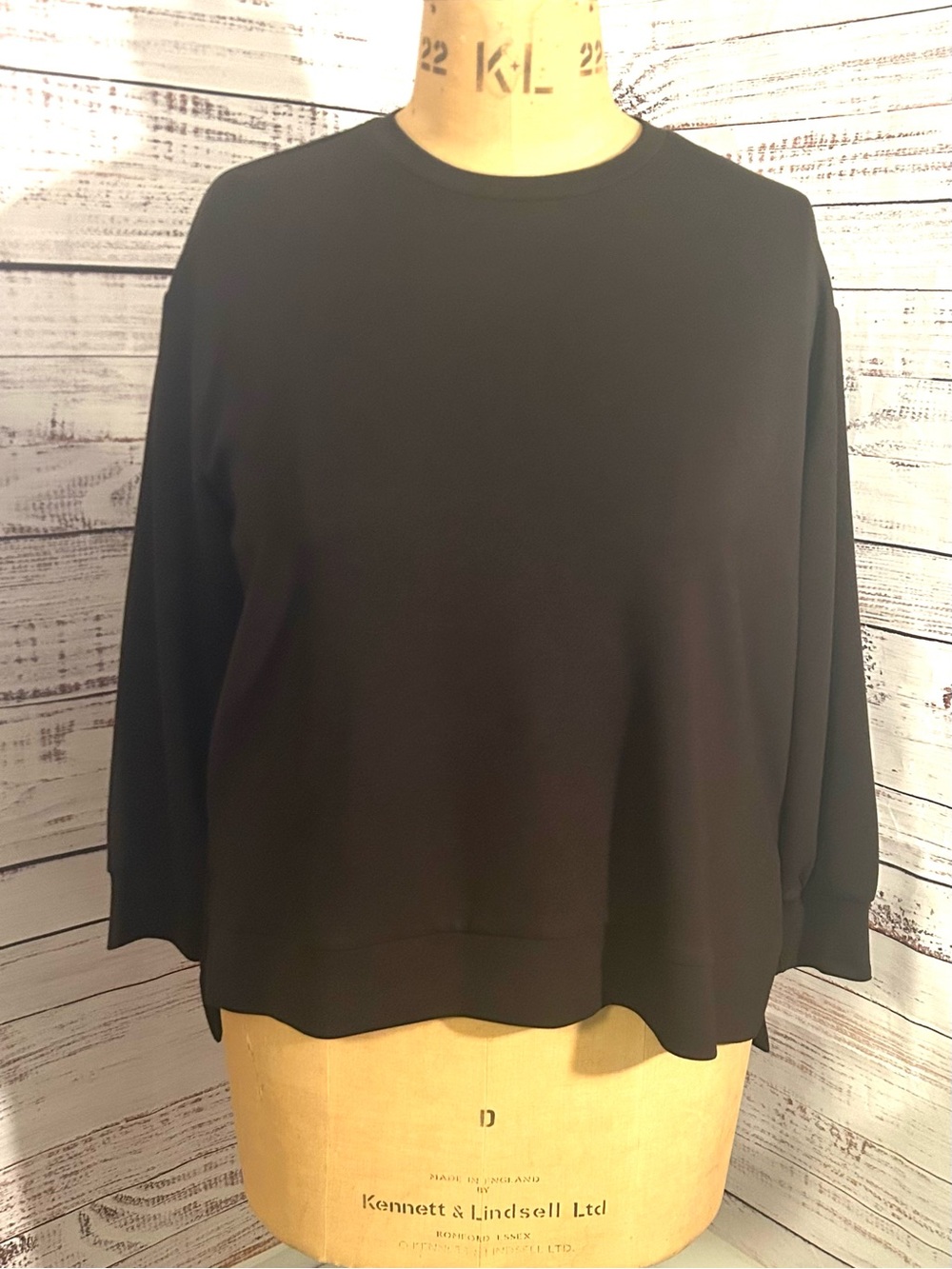 Magaschoni Black Modal Knit Pullover Top Side Slits 1X | Woman NWT
